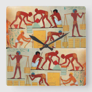 ARKITEKTURELL ANLÄGGNING AV ANTIQUE EGYPTEN FYRKANTIG KLOCKA