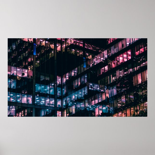 ARKITEKTURELL FOTOGRAFI VID BYGGNAD MED MÄNNISKOR POSTER (Framsidan)