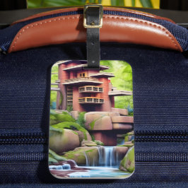 Arkitekturell Träd House Digital Art Bagagebricka