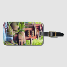 Arkitekturell Träd House Digital Art Bagagebricka