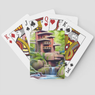 Arkitekturell Träd House Digital Art Casinokort
