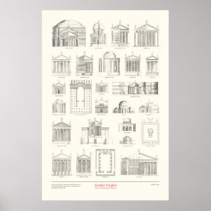 Arkitekturens fyra Bokar - antika tempel Poster