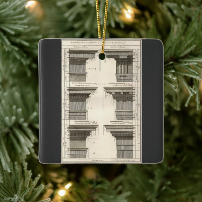 Arkitekturorder, Vintage Entablåures Julgransprydnad Keramik (Träd)