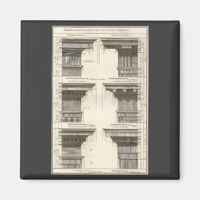 Arkitekturorder, Vintage Entablåures Magnet (Framsidan)
