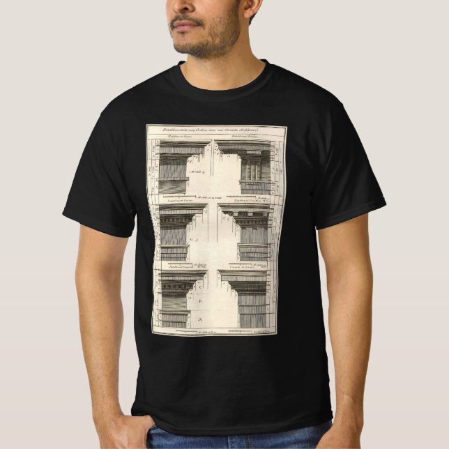 Arkitekturorder, Vintage Entablåures T Shirt (Framsida)