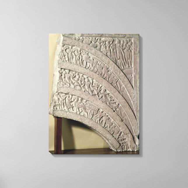 Arkitrave från en gateway, röd sandsten, Mathura. Canvastryck (Framsida)