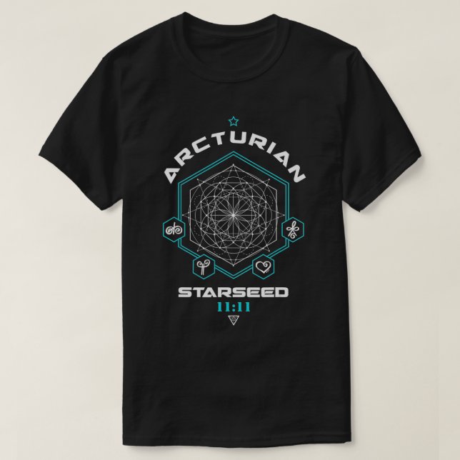 Arkitriansk Starseed Light Code Helig Geometry 111 T Shirt (Design framsida)