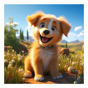 Arkiv - Gul lab återgivningspuppy Fototryck