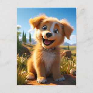 Arkiv - Gul lab återgivningspuppy Vykort