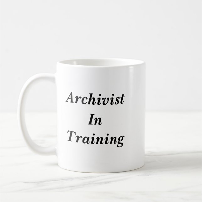 Arkivarie i utbildningsmugg kaffemugg (Vänster)