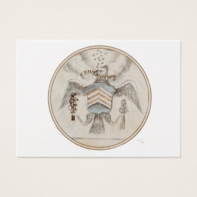 Arkivera förseglingsskisch för presidentens förval visitkort (Framsidan)