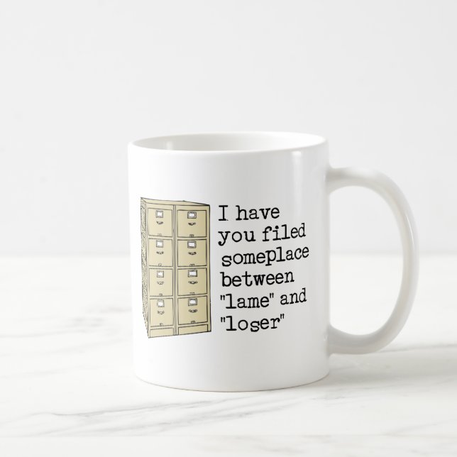 Arkiverad mellan ynkrygg och förlorare Rolig förol Kaffemugg (Höger)