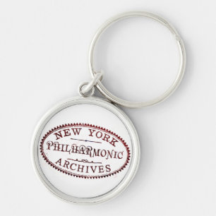 Arkiverar frimärket Keychain Rund Silverfärgad Nyckelring