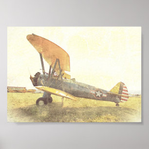 Arkivering av tidigare Gult för antik flygplanstyp Poster