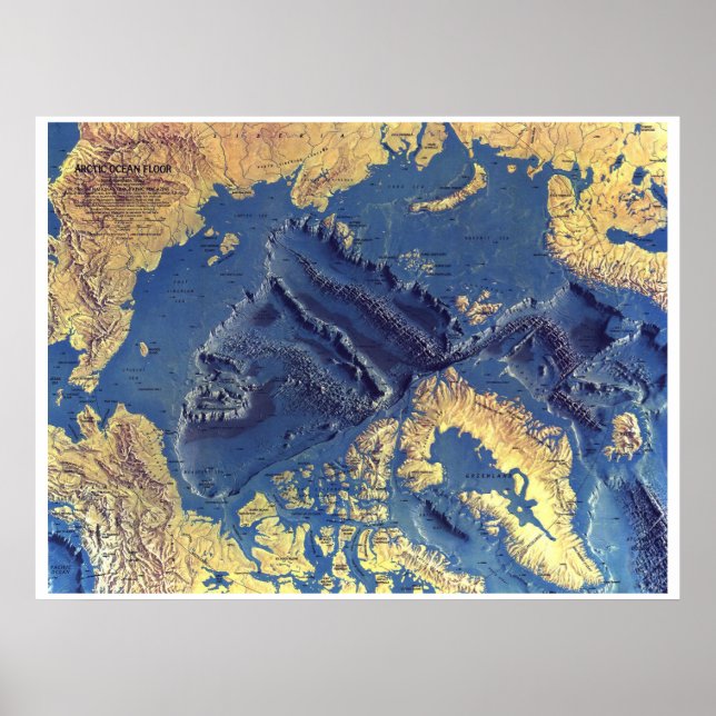 " Arktis: 1971 Arktiska OCEAN GOLV karta ... Poster (Framsidan)