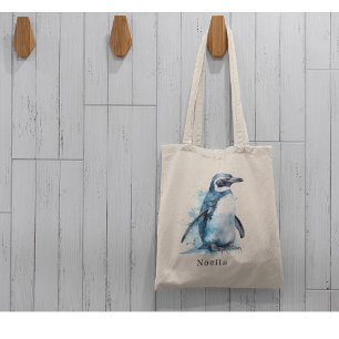 Arktisk Azure Watercolor Penguin, anpassningsbar Tygkasse