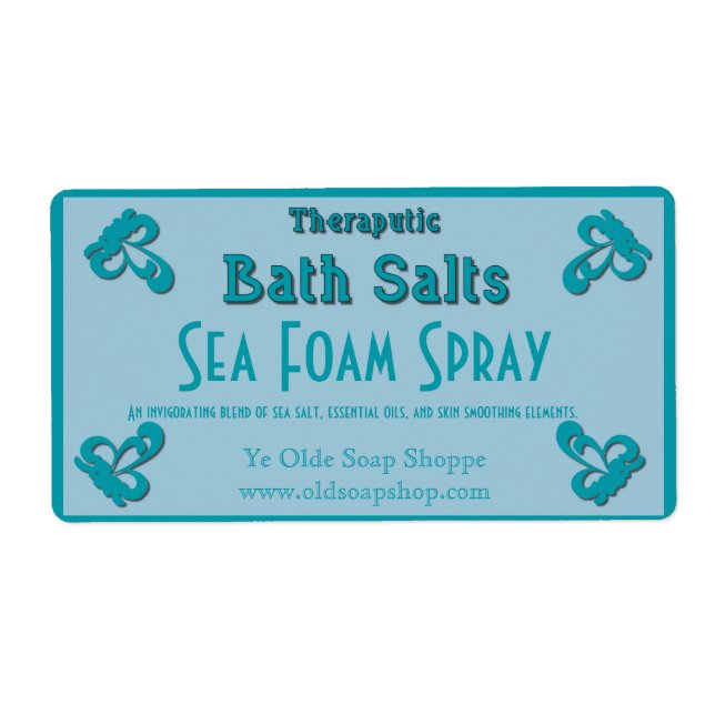 Arktisk Blå Anpassningsbara Hemmagjorda Badsalter Fraktsedel (Framsidan)