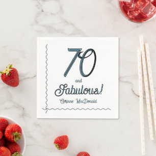 Arktisk blå sjuttio och fantastisk 70-årsdag pappersservett