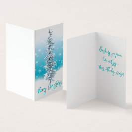 Arktisk blåfenad fryst silver gnistra evergreen kort