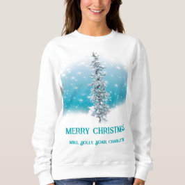 Arktisk blåfenad fryst silver gnistra evergreen t shirt