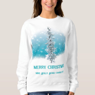 Arktisk blåfenad fryst silver gnistra evergreen t shirt