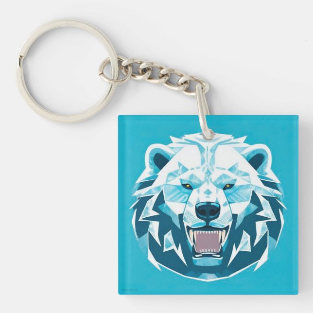 🐻 Arktisk Geometrisk Isbjörn Kraft Charm 🐻 (Framsidan)