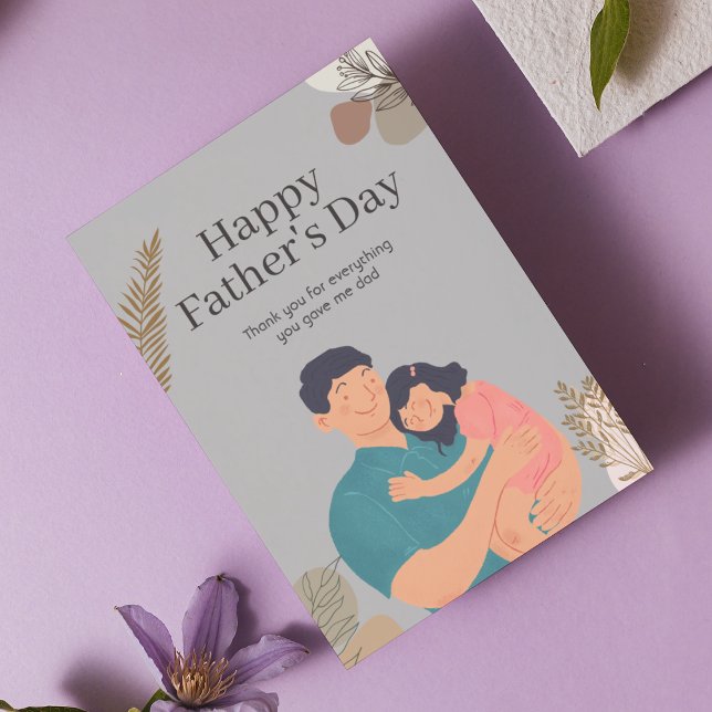 Arktisk Grå Kronillustration Glad Fars Dag Vykort (Skapare uppladdad)