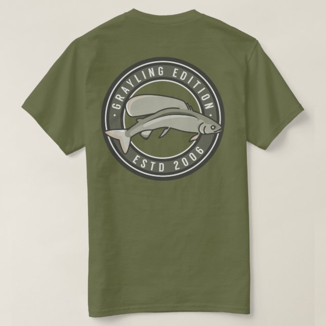 Arktisk Graylingoliv T Shirt (Design baksida)