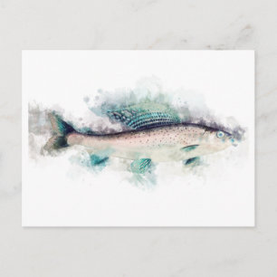Arktisk harr (Thymallus arcticus) Laxkonst Vykort