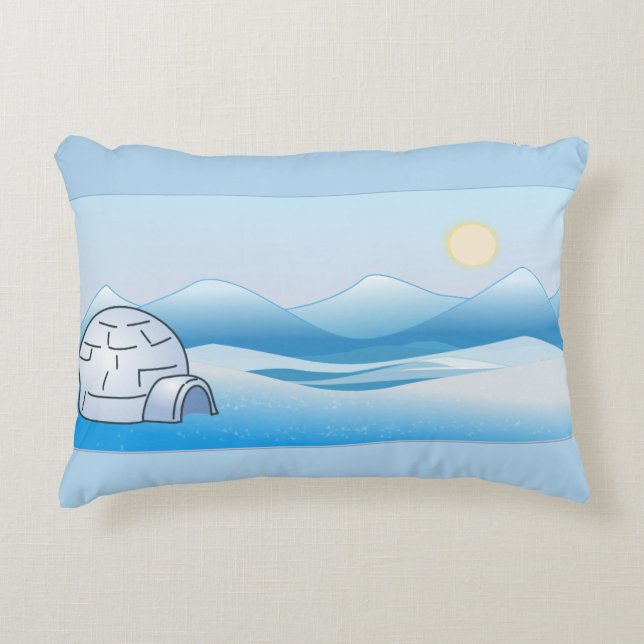 Arktisk Igloo Blue Accent Pillow Prydnadskudde (Framsidan)