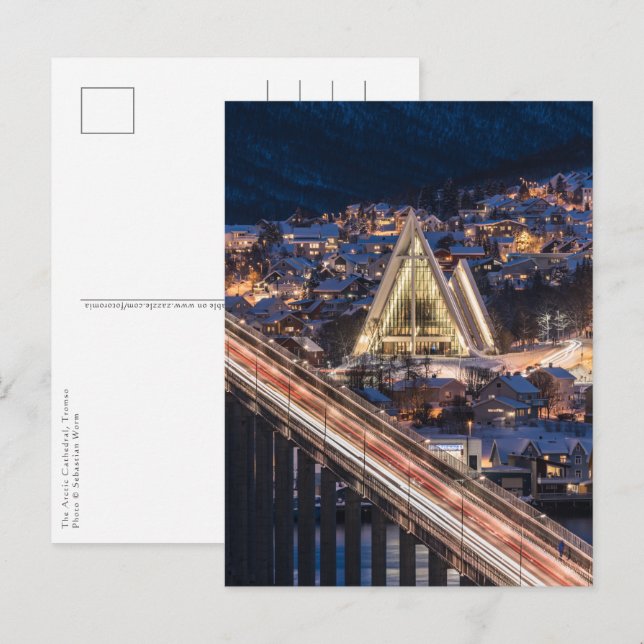 Arktisk katedral Tromso Vykort (Fram/baksida)