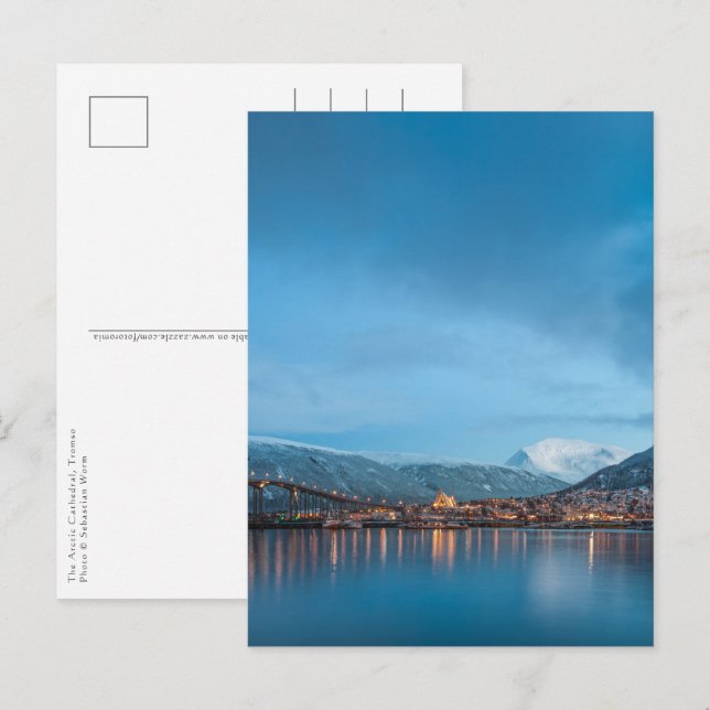 Arktisk katedral Tromso Vykort (Fram/baksida)