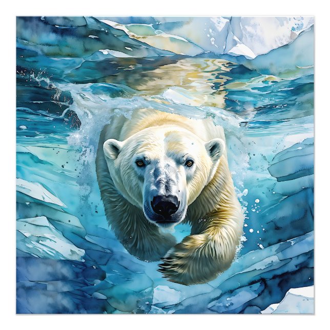 Arktisk Mirage: Swimming Monarch Fototryck (Framsidan)