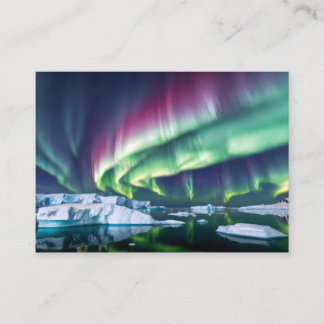 Arktisk Natur Aurora Isberg Utomhus Landskap Visitkort