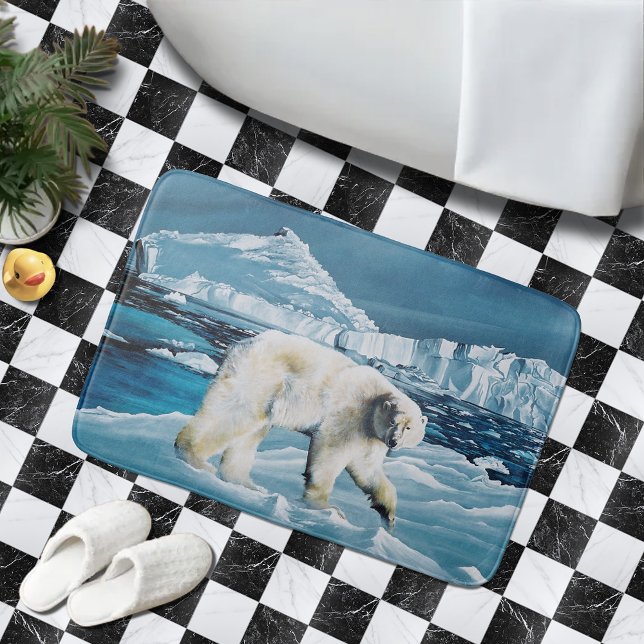 Arktisk Polar Bear Blue Badrumsmatta (Skapare uppladdad)