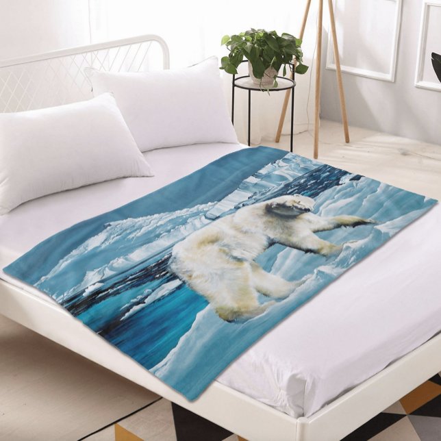 Arktisk Polar Bear Blue Fleecefilt (Skapare uppladdad)