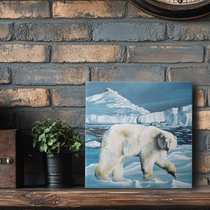 Arktisk Polar Bear Blue Kakelplatta