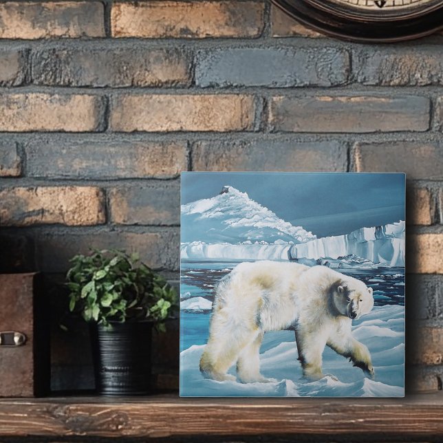 Arktisk Polar Bear Blue Kakelplatta (Skapare uppladdad)
