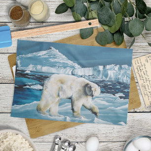 Arktisk Polar Bear Blue Kökshandduk