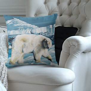Arktisk Polar Bear Blue Kudde
