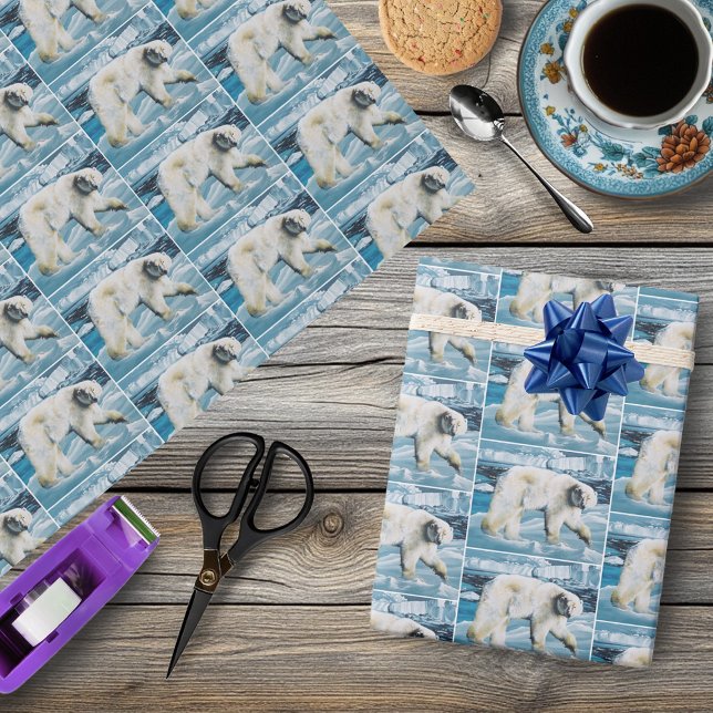 Arktisk Polar Bear Blue Presentpapper (Skapare uppladdad)