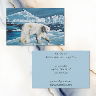 Arktisk Polar Bear Blue Visitkort