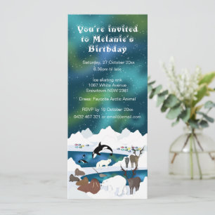 Arktisk Polar Bear Reindeer Walrus Orca Narwhal Inbjudningar
