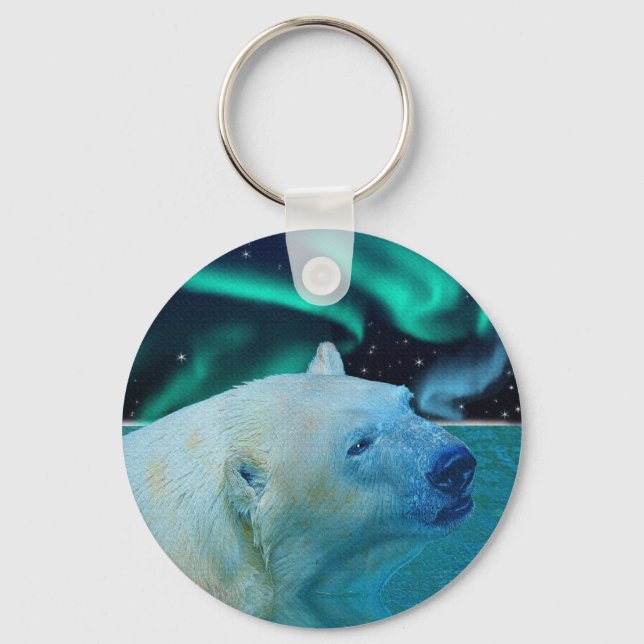 Arktisk Polar Bear Wildlife Gift Nyckelring (Framsida)