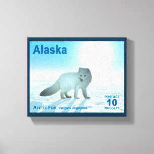 Arktisk räv - Alaska Postage Canvastryck