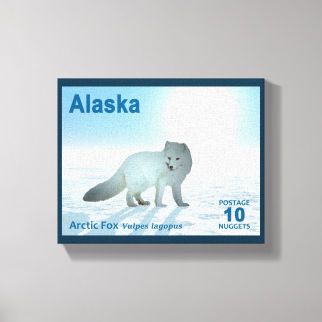 Arktisk räv - Alaska Postage Canvastryck (Framsida)