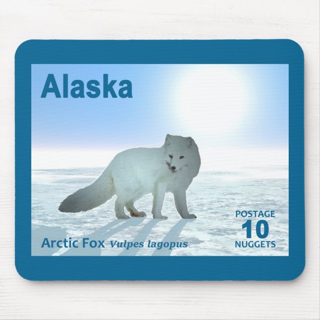 Arktisk räv - Alaska Postage Musmatta (Framsidan)
