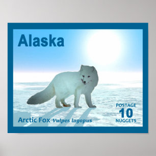 Arktisk räv - Alaska Postage Poster