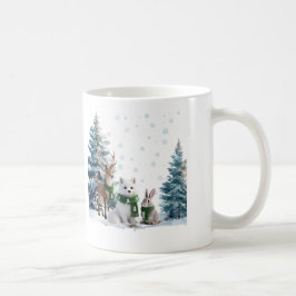 Arktisk räv Älg och hare Vinter Vilda djur Trio Kaffemugg