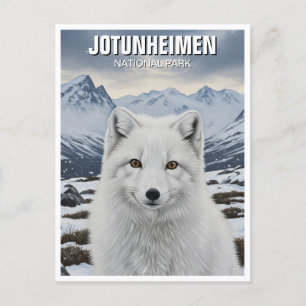Arktisk räv i Jotunheimens nationalpark Norge Vykort